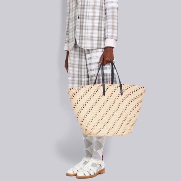 Thom Browne Handbags - Thom Browne raffia tote